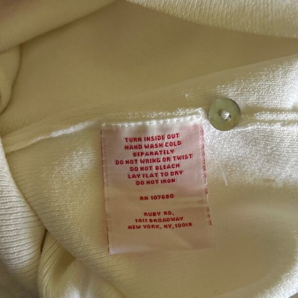 Ruby Rd Women Cardigan Sweater Ivory Embroidered Beaded Cottagecore Boho Classic - Picture 11 of 11